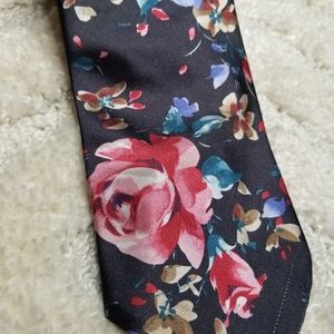 Essex Row Black Floral Made in USA Tie